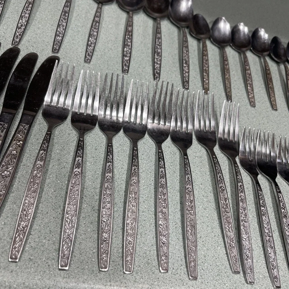 Hanford Forge Escondido Stainless Korea Flatware Silverware Lot Of 44 Vintage